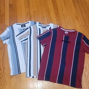 Hollister Striped Shirt Set - Red, Blue, and Tan